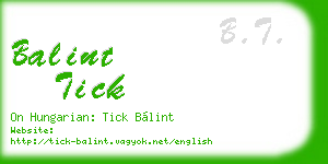 balint tick business card
